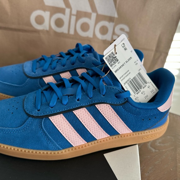 Adidas Women’s Blue and Pink Sneakers - Picture 3 of 6